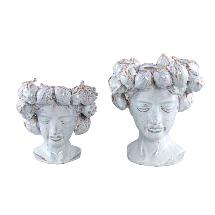 PTMD Alani White glazed ceramic statue of women head B