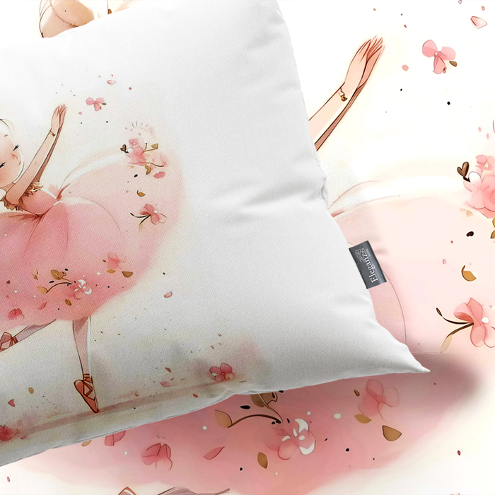 Eleganzzz Kinder Dekbedovertrek Micropercal Ballerina Girl - pink 140x220|240cm