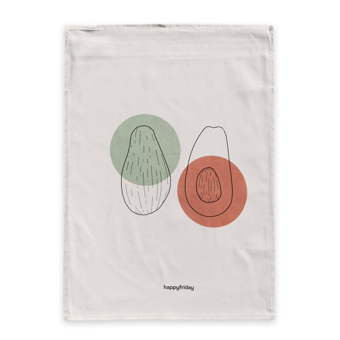 Avocado Keukenhanddoek 2 stuks 70x50 cm Happyfriday, Veelkleurig, 100% katoen, de kwaliteit van 200 Gr x m2