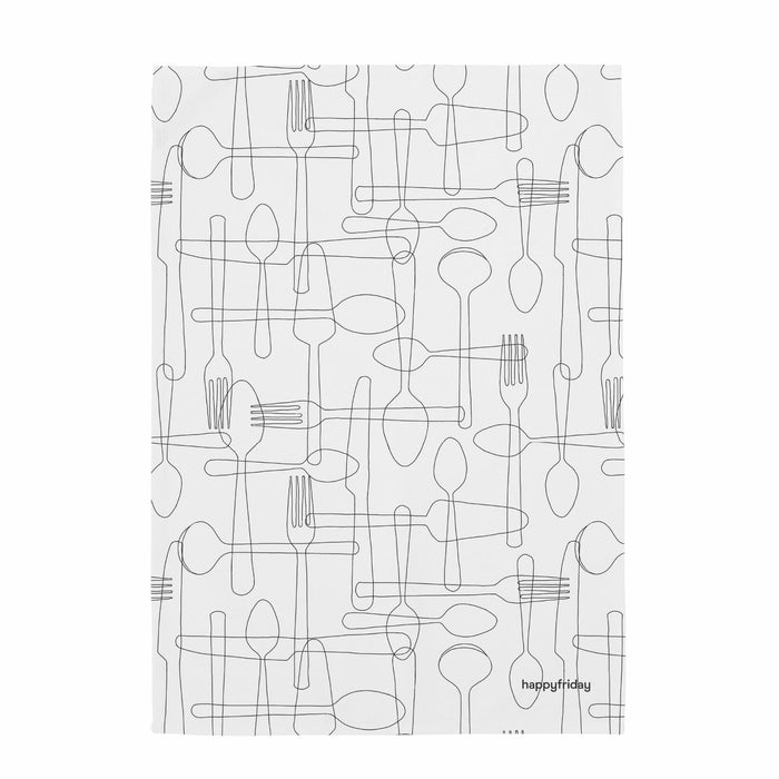 Cutlery Keukenhanddoek 2 stuks 70x50 cm Happyfriday, Veelkleurig, 100% katoen, de kwaliteit van 200 Gr x m2