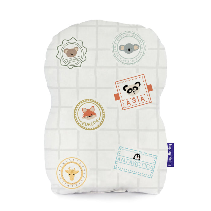 World trip Kussen 40x30 cm Mr Fox, Veelkleurig, 100% katoen, de kwaliteit van 150 TC