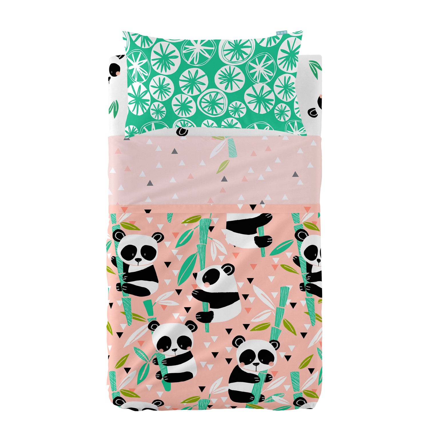 Panda garden Laken Set ledikant 2-delig Moshi Moshi, Rosa, 100% katoen, de kwaliteit van 150 TC