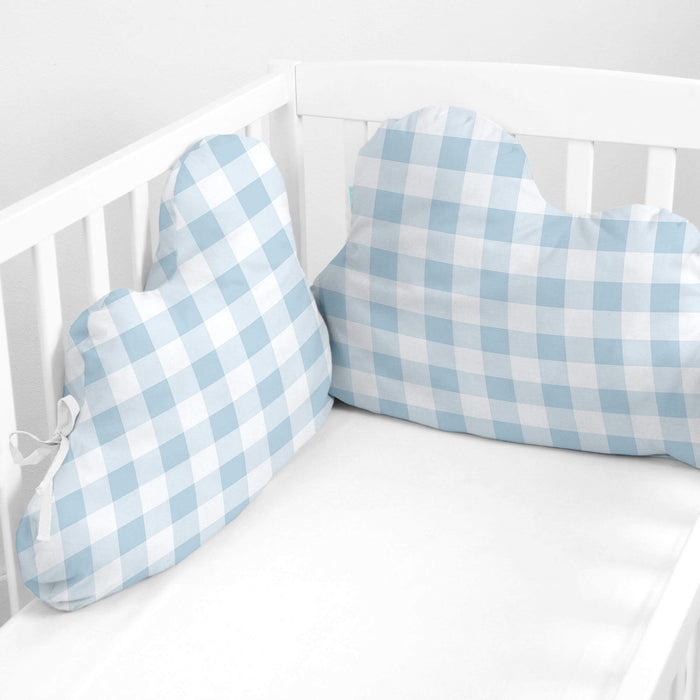 Vichy Hoofdbeschermer 60x40 cm Blauw Basic Kids, Blauw, 100% katoen, de kwaliteit van 150 hilos