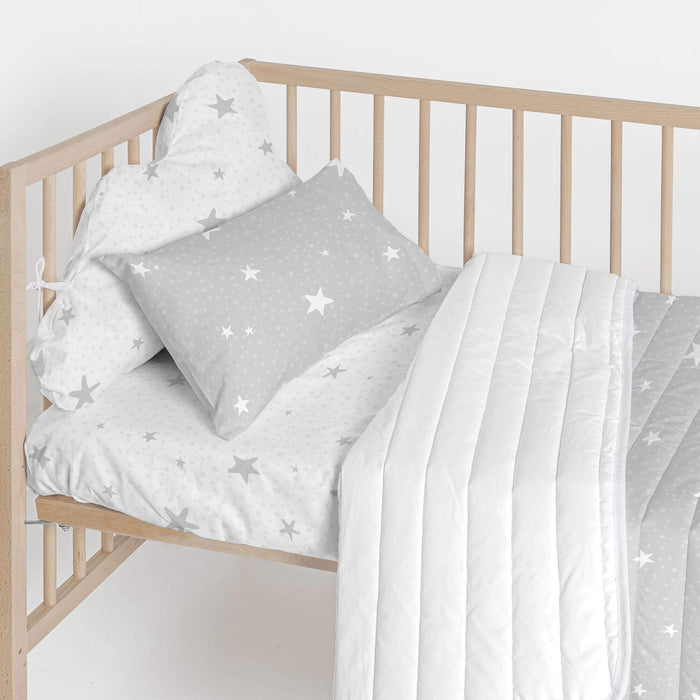 Little star Hoofdbeschermer 60x40 cm Grijs Basic Kids, Grijs, 100% katoen, de kwaliteit van 150 hilos