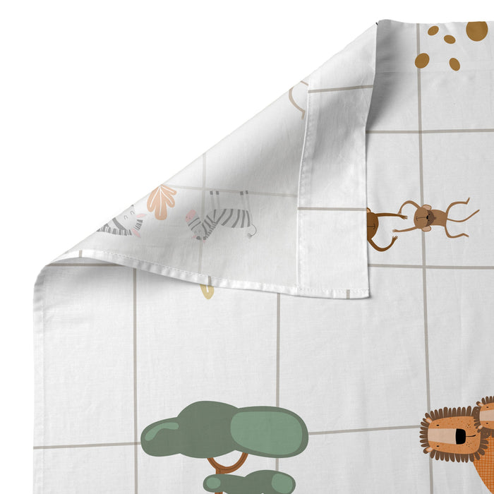 Mini savanna Laken Set 2-delig 100x130 cm (Ledikant) Happyfriday Mini, Veelkleurig, 100% katoen, de kwaliteit van 150 TC