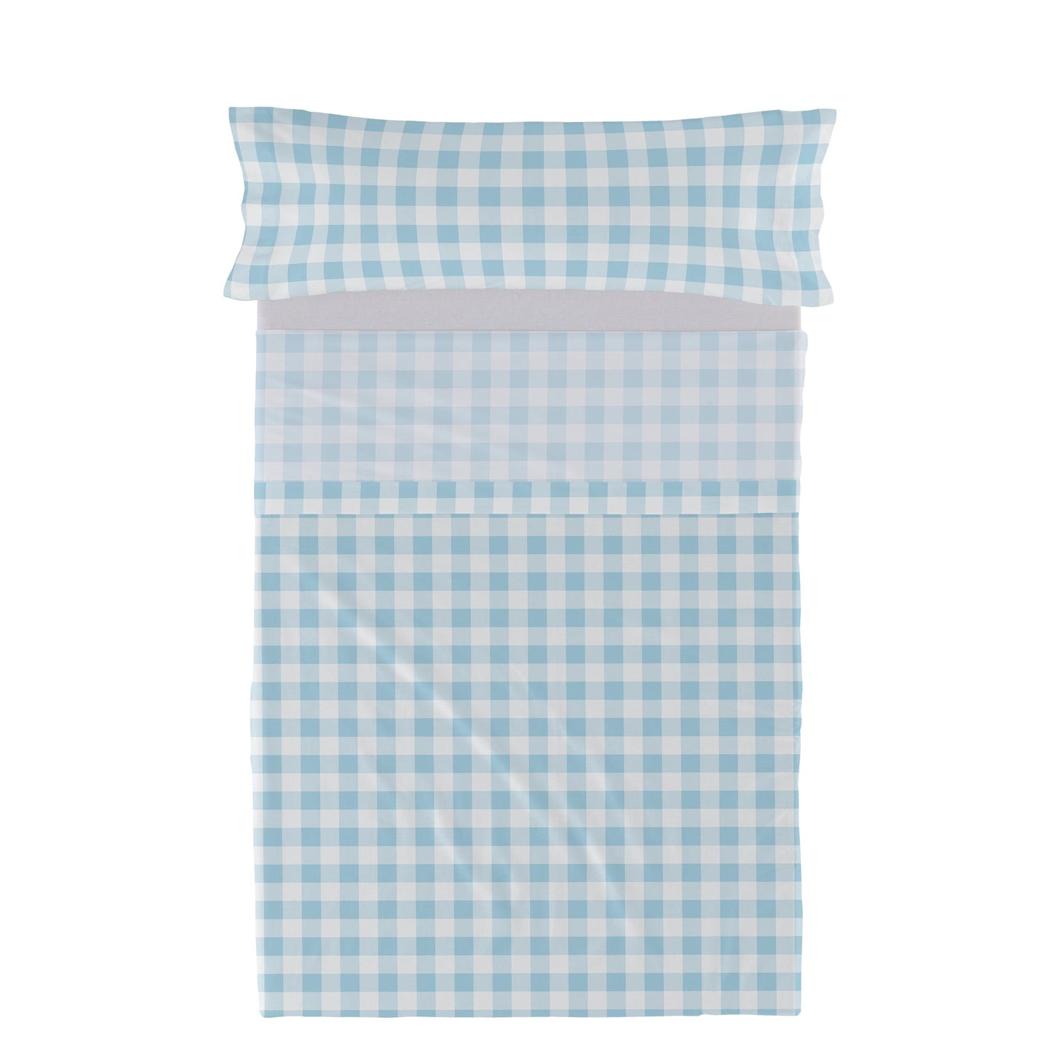 Vichy Laken Set 2-delig Blauw Basic Kids, Blauw, 100% katoen, de kwaliteit van 150 TC