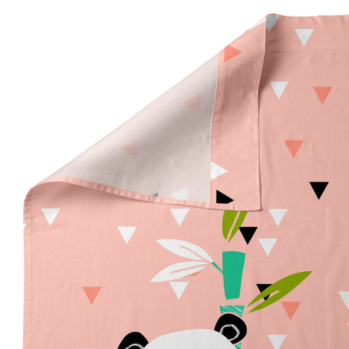 Panda garden Laken Set ledikant 2-delig Moshi Moshi, Rosa, 100% katoen, de kwaliteit van 150 TC