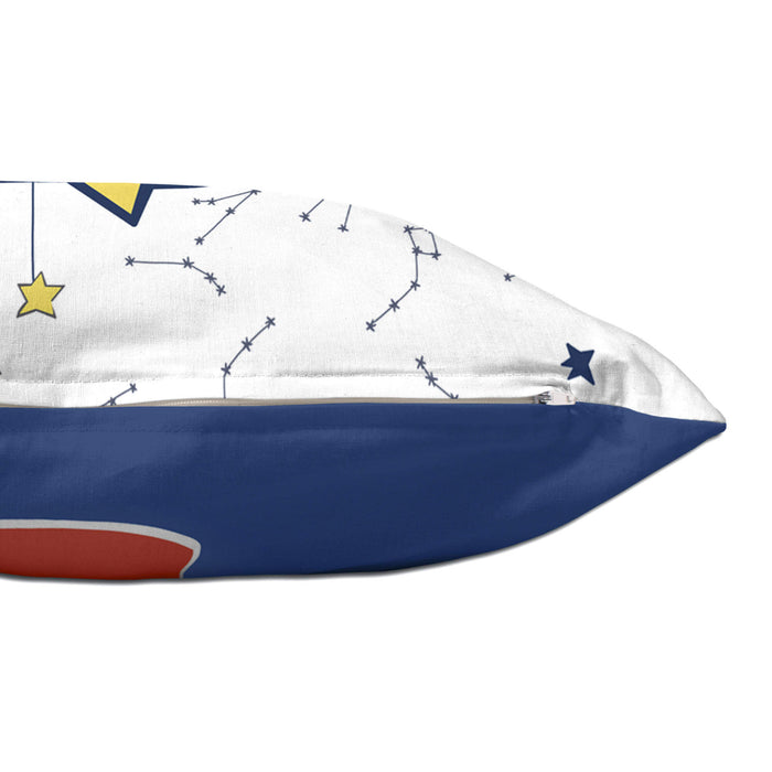 La nuit Kussenhoes 50x30 cm Le Petit Prince, Veelkleurig, 100% katoen, de kwaliteit van 150 hilos