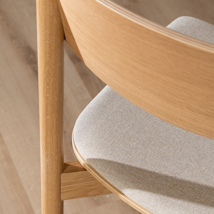 Bronx71 Scandinavische barkruk Inez naturel eiken| off white 70 cm