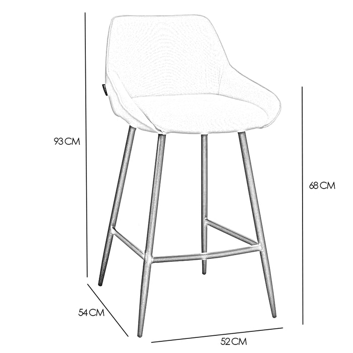 Bronx71 Scandinavische barkruk Lova gerecyclede stof grijs 68 cm -