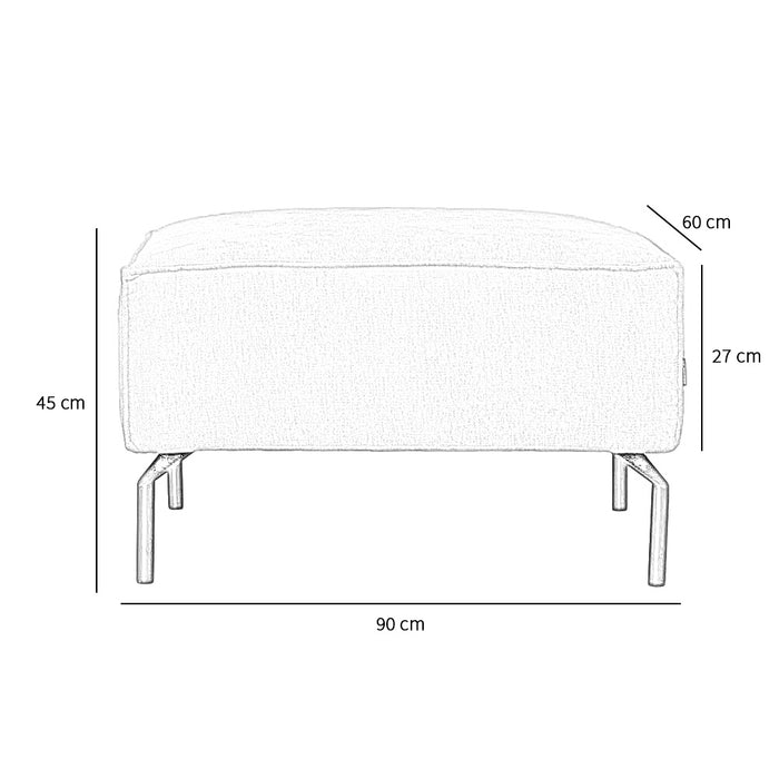 Bronx71 Hocker Kansas stof gemêleerd taupe