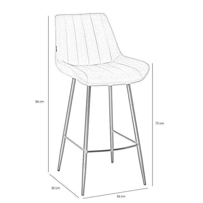 Bronx71 Industriële barkruk Brooke antraciet 74 cm  - Barkrukken set