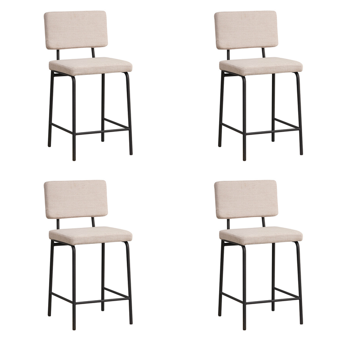 Bronx71 Scandinavische barkruk Espen beige gerecyclede stof 64-77 cm -