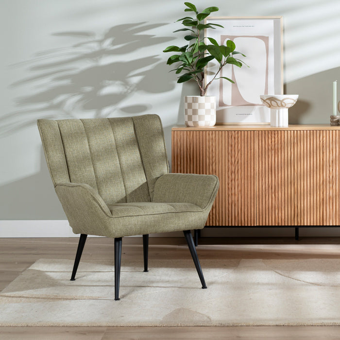 Bronx71 Fauteuil City linnen olijfgroen