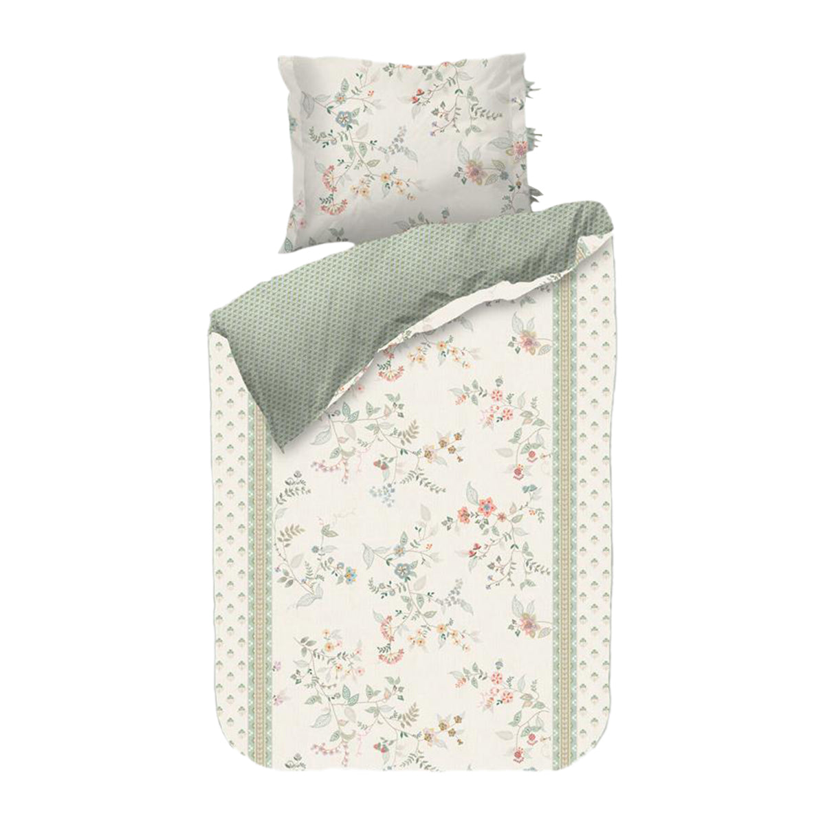Pip Studio Kili Flower Dekbedovertrek 140 x 200/220 cm - Wit