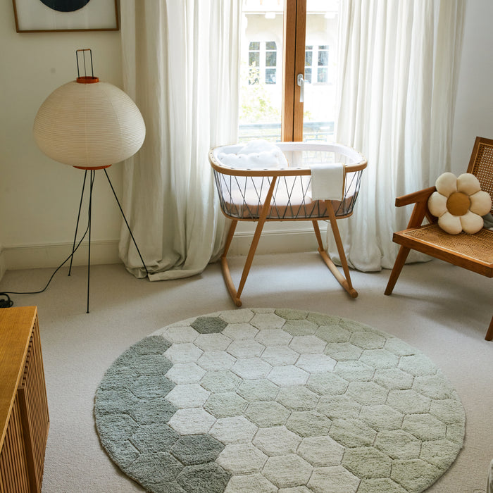 Lorena Canals Planet Bee Honingraat Vloerkleed Ø 140 cm - Blauw