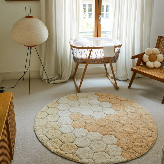 Lorena Canals Planet Bee Honingraat Vloerkleed Ø 140 cm - Goud