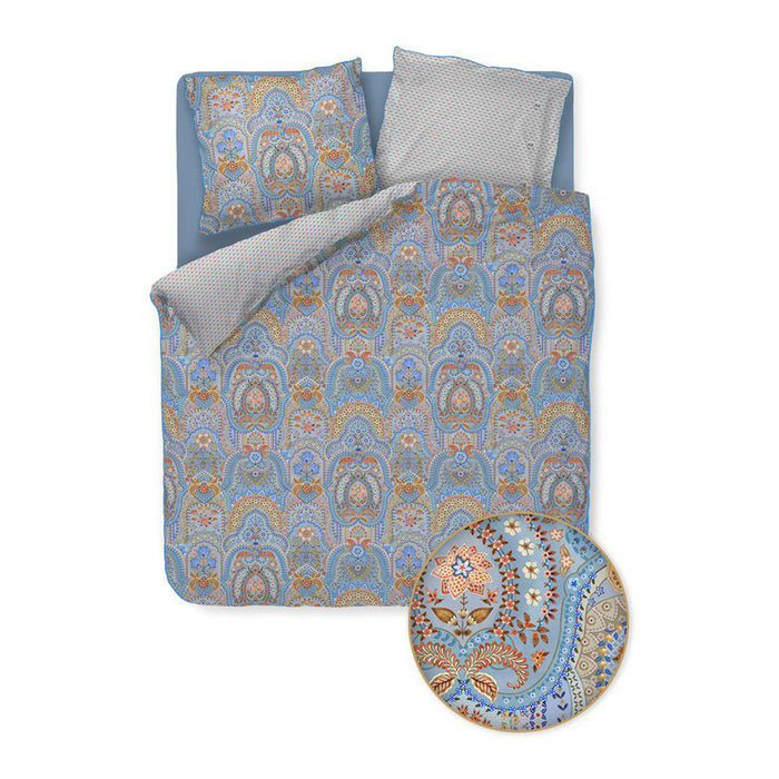 Pip Studio Jabali Flower Dekbedovertrek 240 x 200/220 cm - Blauw