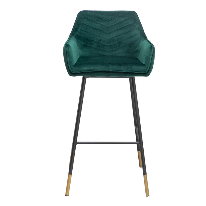 Bronx71 Velvet barkruk Fiona groen 65-78 cm