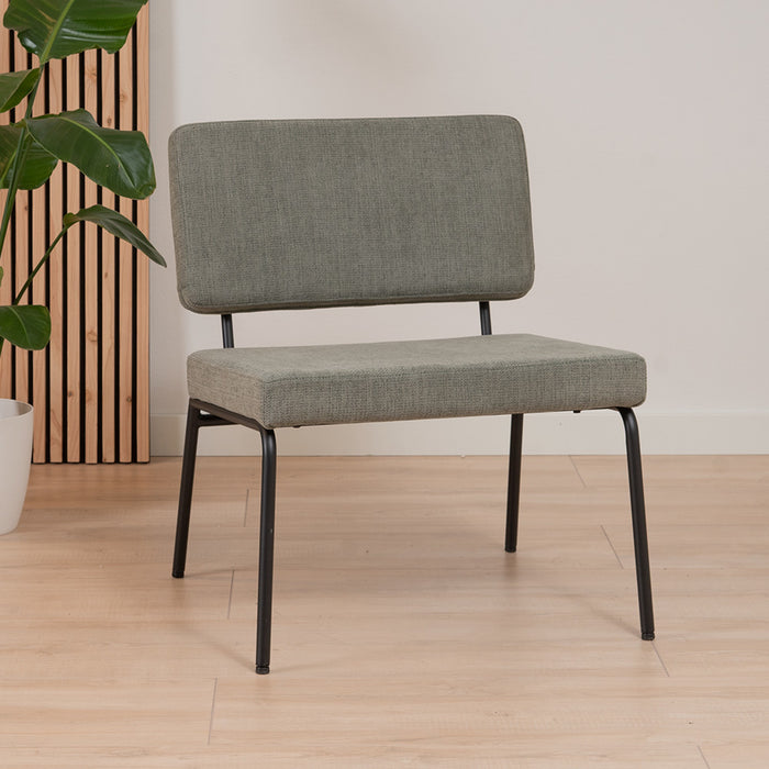 Bronx71 Scandinavische fauteuil en hocker Espen groen gerecyclede stof