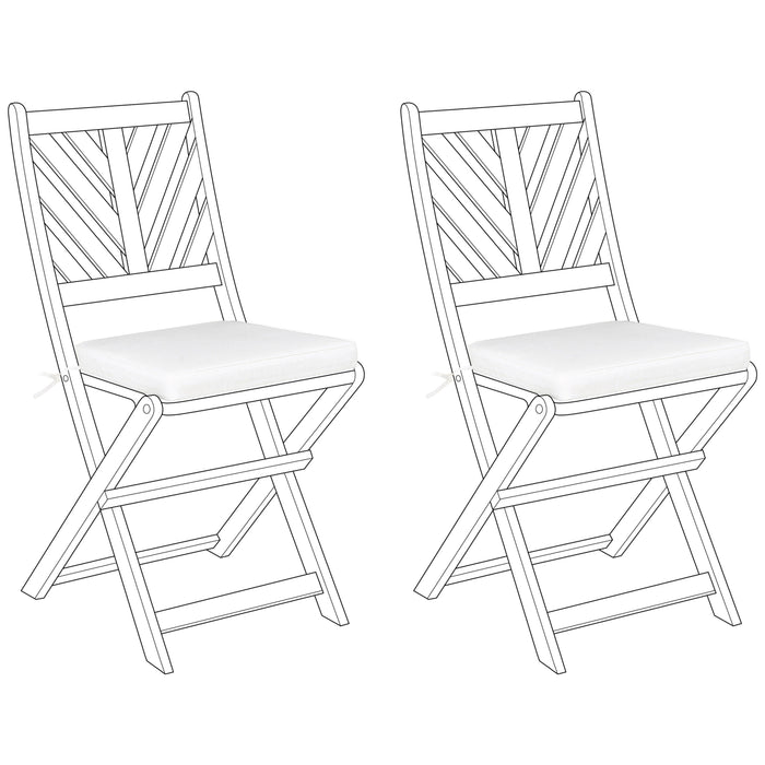 Beliani - TERNI - Stoelkussen set van 2 - Gebroken wit - Polyester