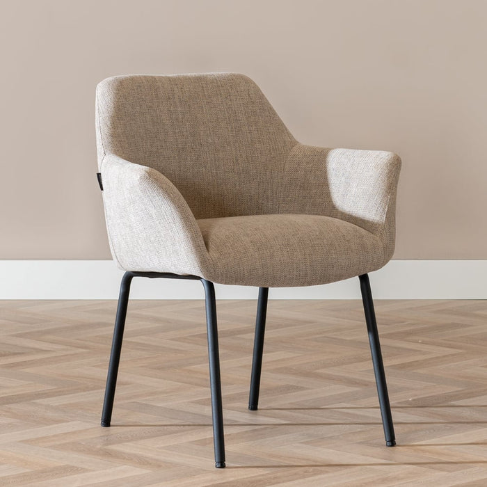 Bronx71 Scandinavische eetkamerstoel Sten gerecyclede stof taupe