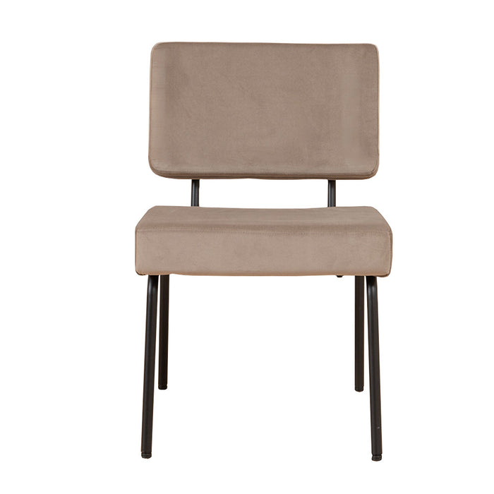 Bronx71 Velvet eetkamerstoel Espen taupe - Eetkamerstoelen set van 4