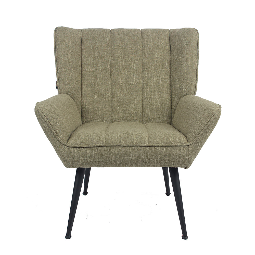 Bronx71 Fauteuil City linnen olijfgroen