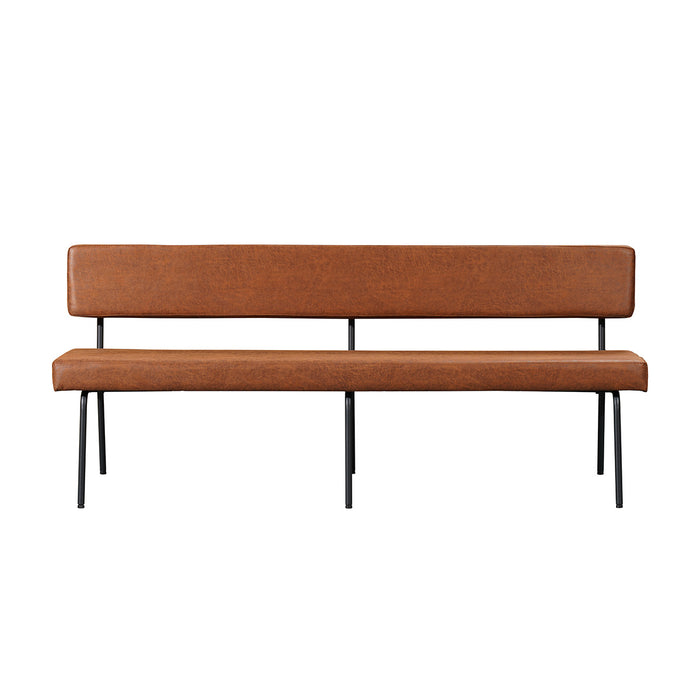 Bronx71 Industriële eetkamerbank Espen cognac eco-leer 190 cm