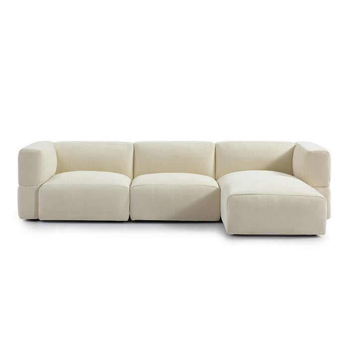 Livin24 Scandinavische hoekbank Karla off white rechts 3-zits