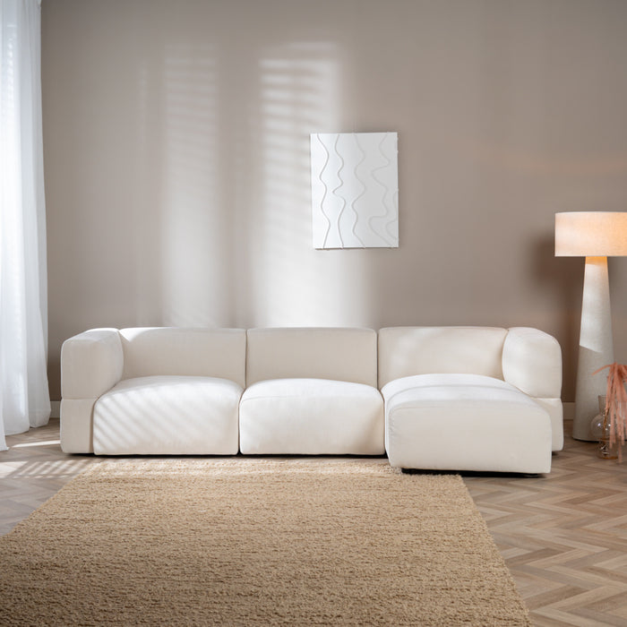 Livin24 Scandinavische hoekbank Karla off white rechts 3-zits