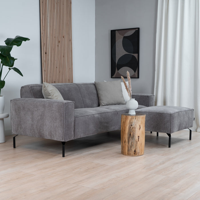 Bronx71 3-zitsbank Kansas taupe ribstof