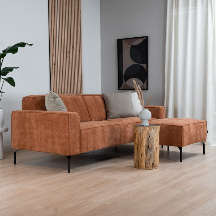 Bronx71 3-zitsbank Kansas stof gemêleerd terracotta