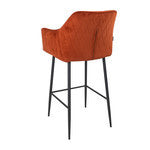 Bronx71 Velvet barkruk Nelly koper 78 cm - Barkrukken set van 4