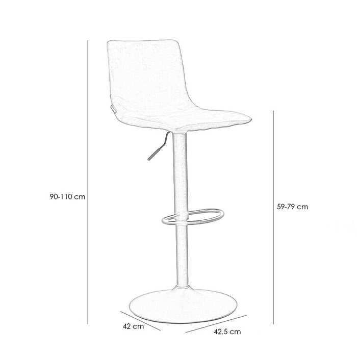 Bronx71 Velvet barkruk Frenkie koper 59-76 cm - Barkrukken set van 4