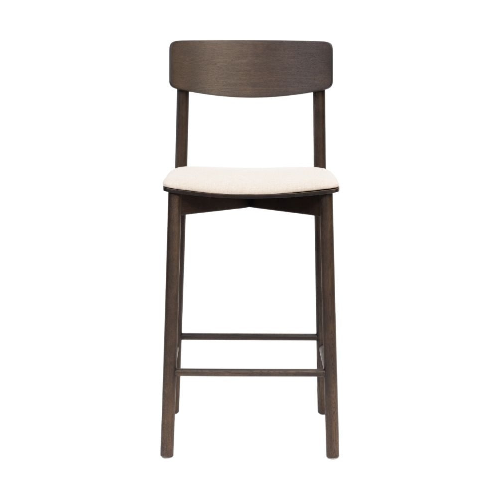 Bronx71 Scandinavische barkruk Inez walnoot| off white 70 cm