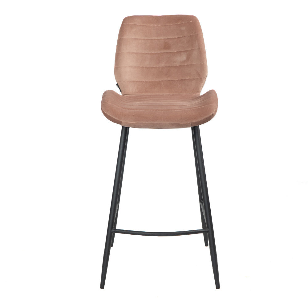 Bronx71 Velvet barkruk Toby roze 71 cm