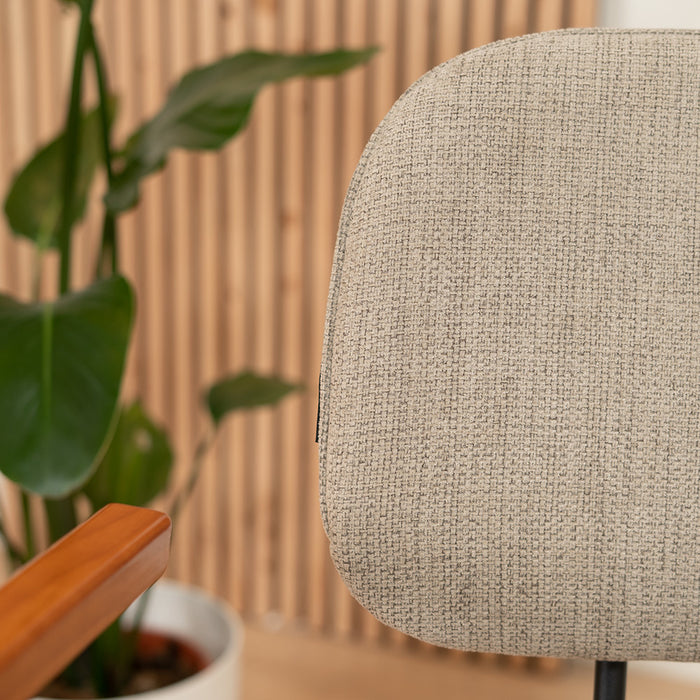 Bronx71 Scandinavische eetkamerstoel Oskar taupe gerecyclede stof -