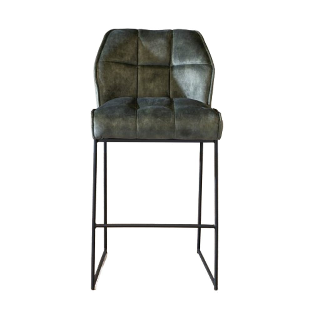 Bronx71 Velvet barkruk Janna groen 82 cm