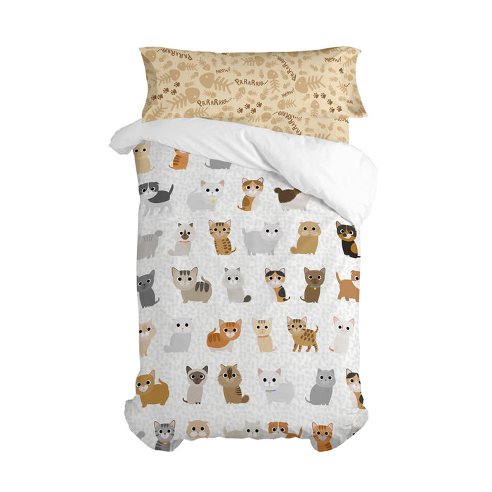 Cats Dekbedovertrek 2-delig 180x220 cm (Bed 105) Mr Fox, Veelkleurig, 100% katoen, de kwaliteit van 150 TC