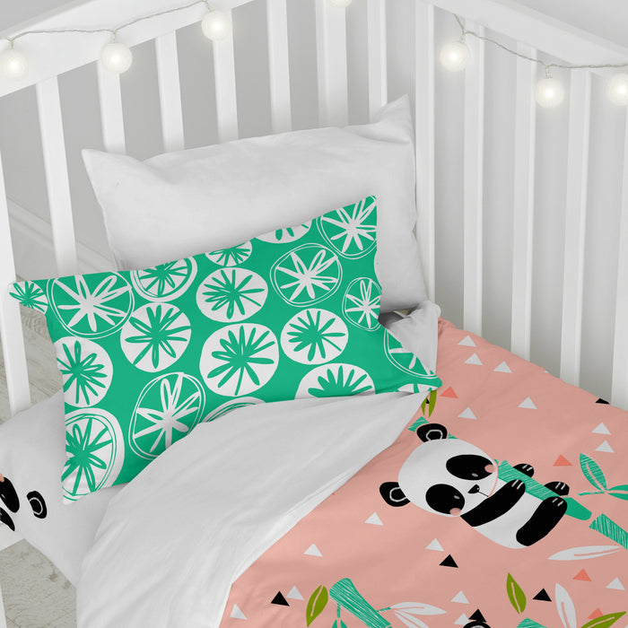 Panda garden Dekbedovertrek wieg 2-delig Moshi Moshi, Rosa, 100% katoen, de kwaliteit van 150 hilos