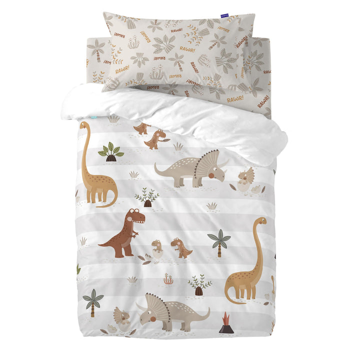 Dino family Dekbedovertrek 2-delig 100x135 cm (Ledikant) Moshi Moshi, Veelkleurig, 100% katoen, de kwaliteit van 150 TC