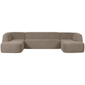 WOOOD Sloping U-Bank - Chenille - Lichtbruin Melange