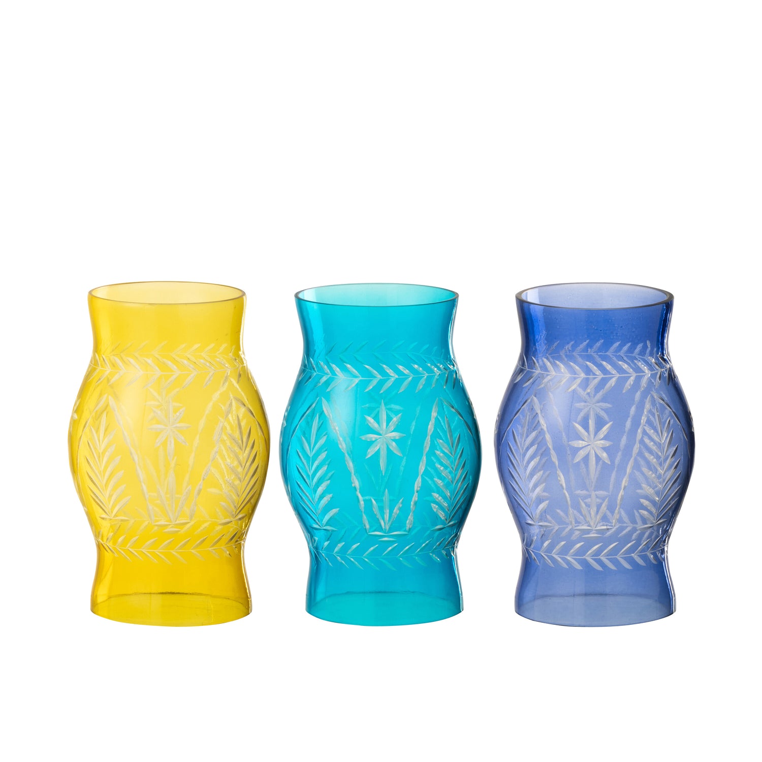 J-Line windlicht Tarifa - glas - mix - 3 stuks