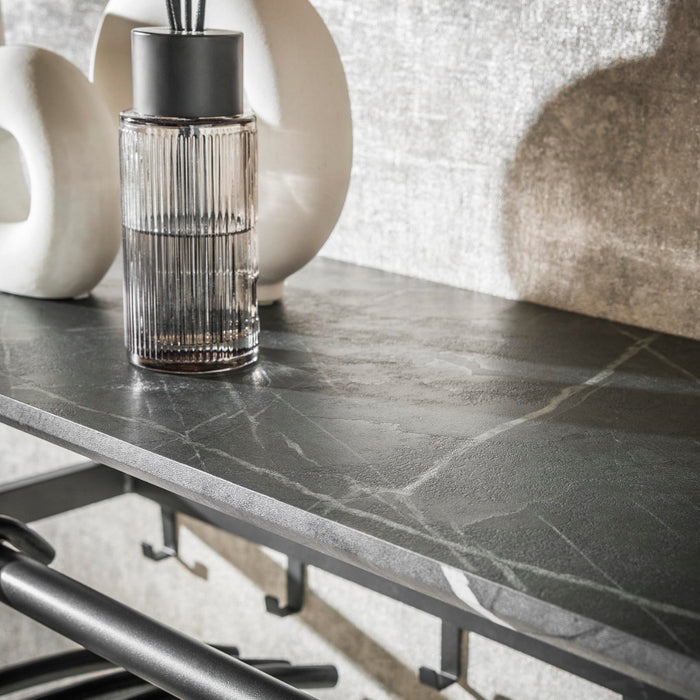 Fraaai Leonie kapstok roede 6 haaks - zwart bruin