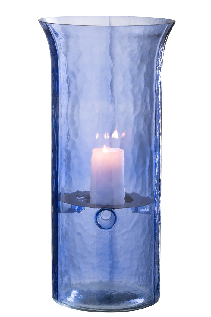 J-Line Windlicht Tarifa Smal Glas Blauw Extra Large