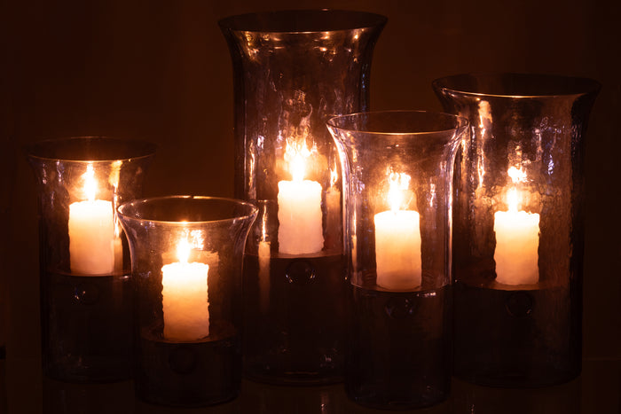 J-Line Windlicht Tarifa Smal Glas Blauw Extra Large