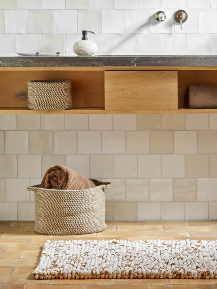 Rena Opbergmand Linen Small | Zwart | Beige | Katoen | Polyester