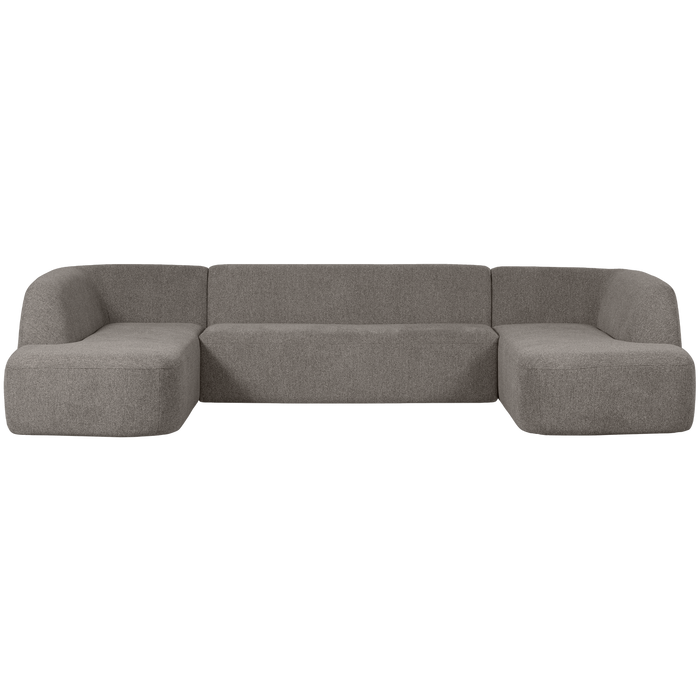 WOOOD Sloping U-Bank - Chenille - Grijs Melange