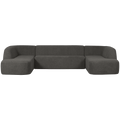 WOOOD Sloping U-Bank - Chenille - Grijs/Zwart Melange